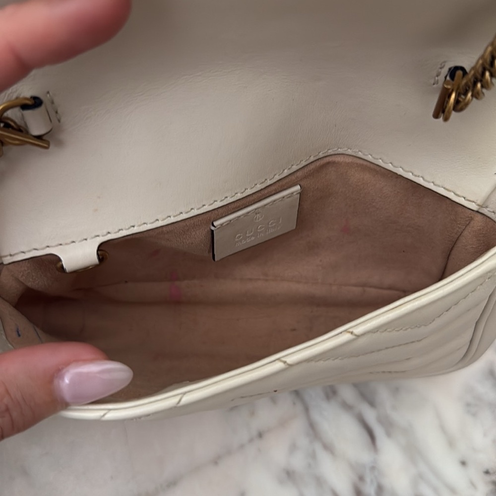 Gucci GG super mini in off white chevron - Picture 4 of 8